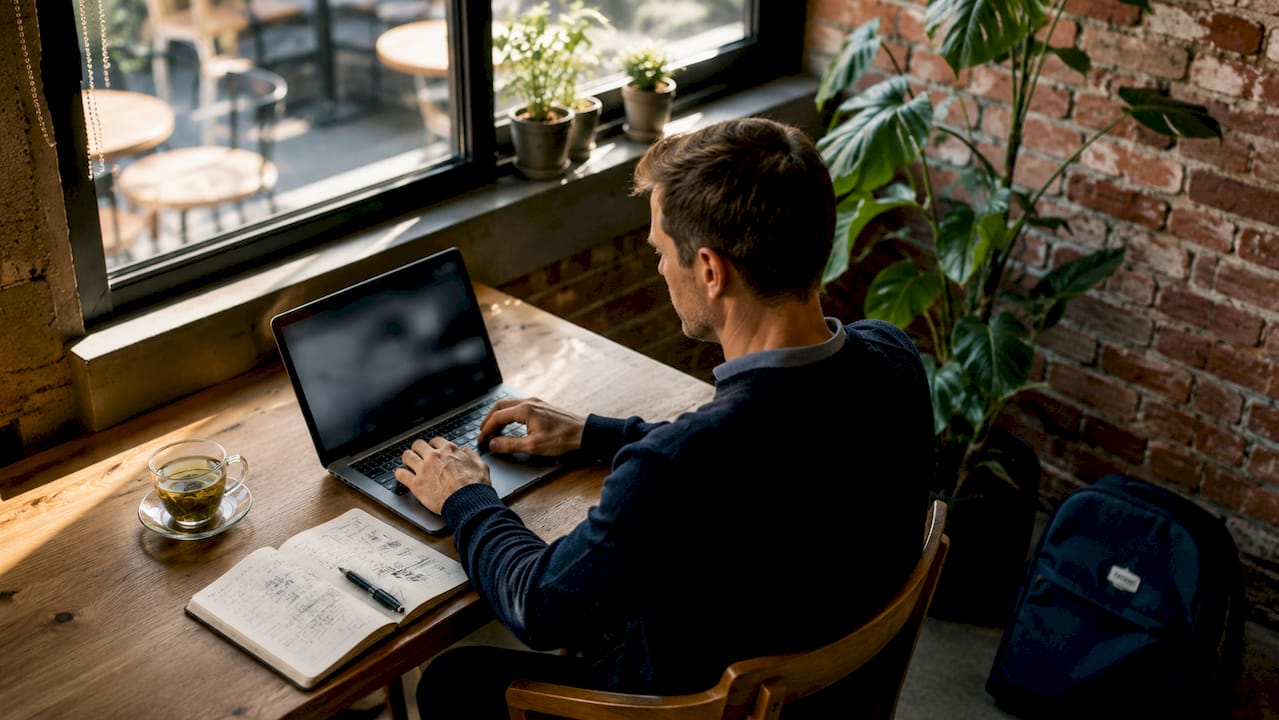 Person managing Google Ads account access on laptop