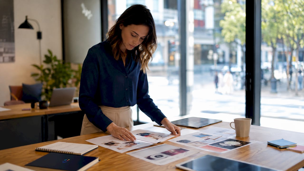 Professional woman analyzing ecommerce ads