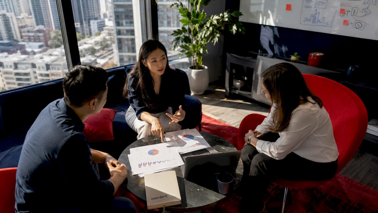 Team collaborating on digital marketing strategy