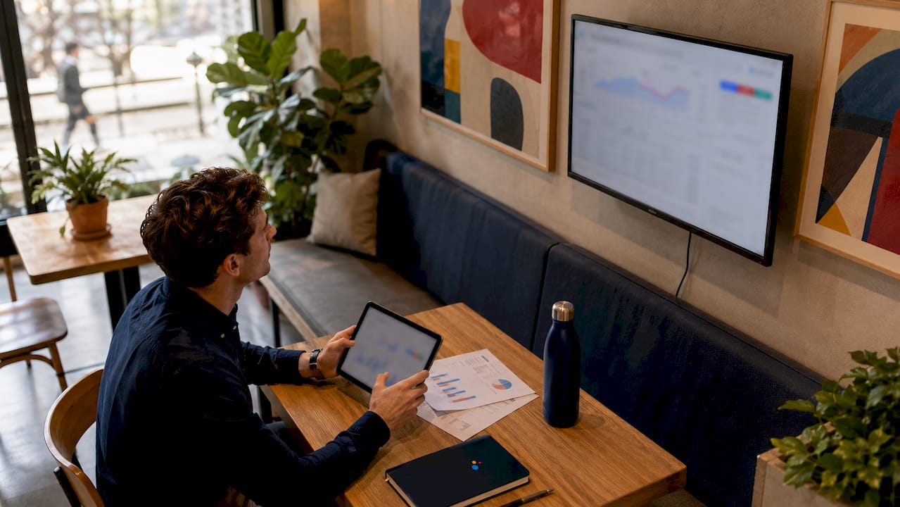 Marketer analyzing budget pacing dashboards
