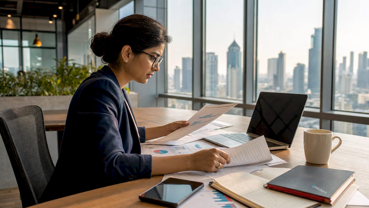 Marketer reviewing PPC campaign reports