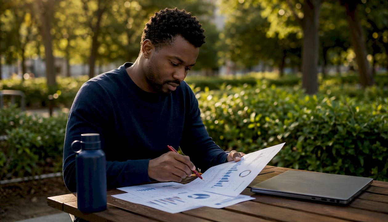 Man reviewing Google Ads performance reports