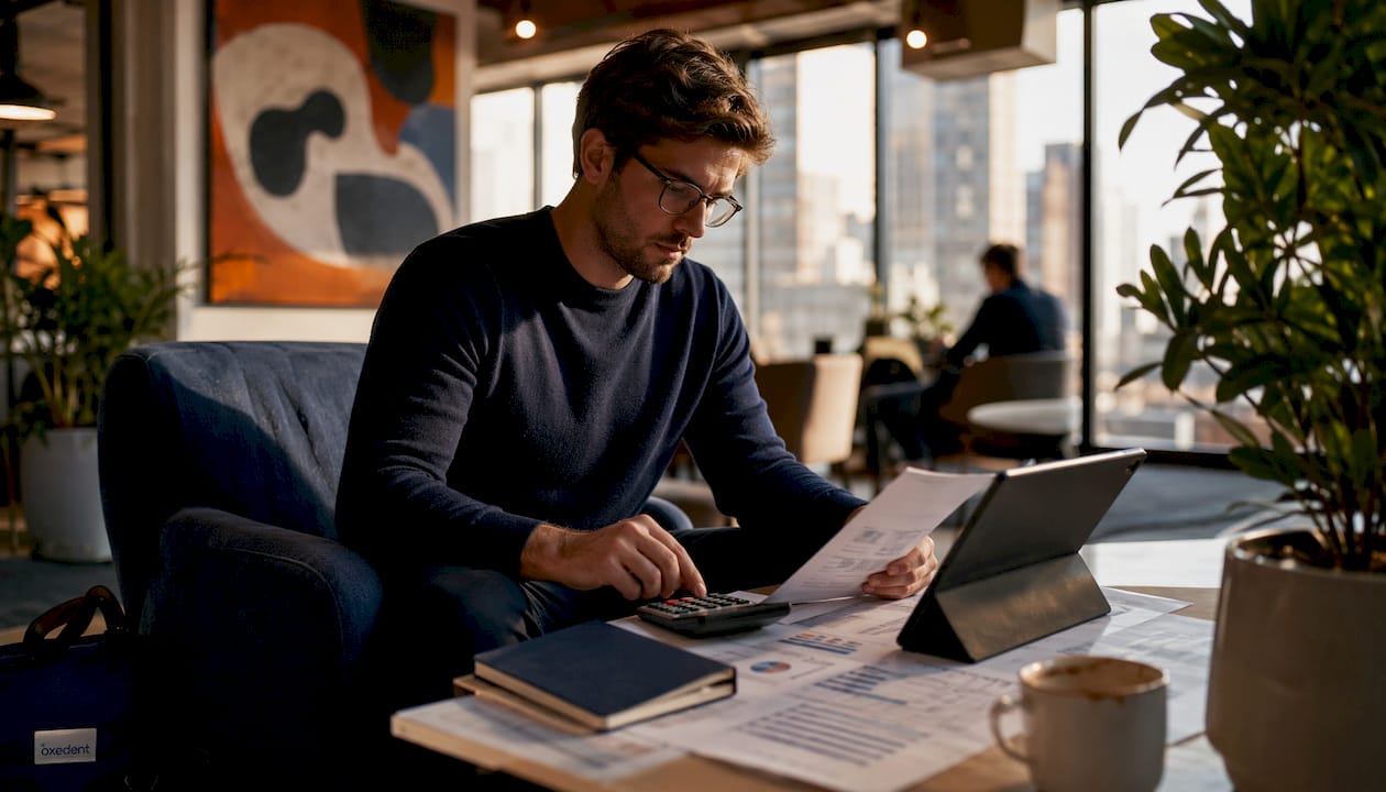 Person calculating ecommerce ROAS at desk