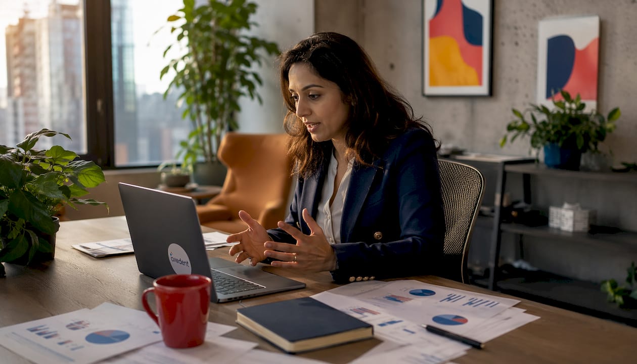 Woman reviewing ecommerce PPC strategy on video call
