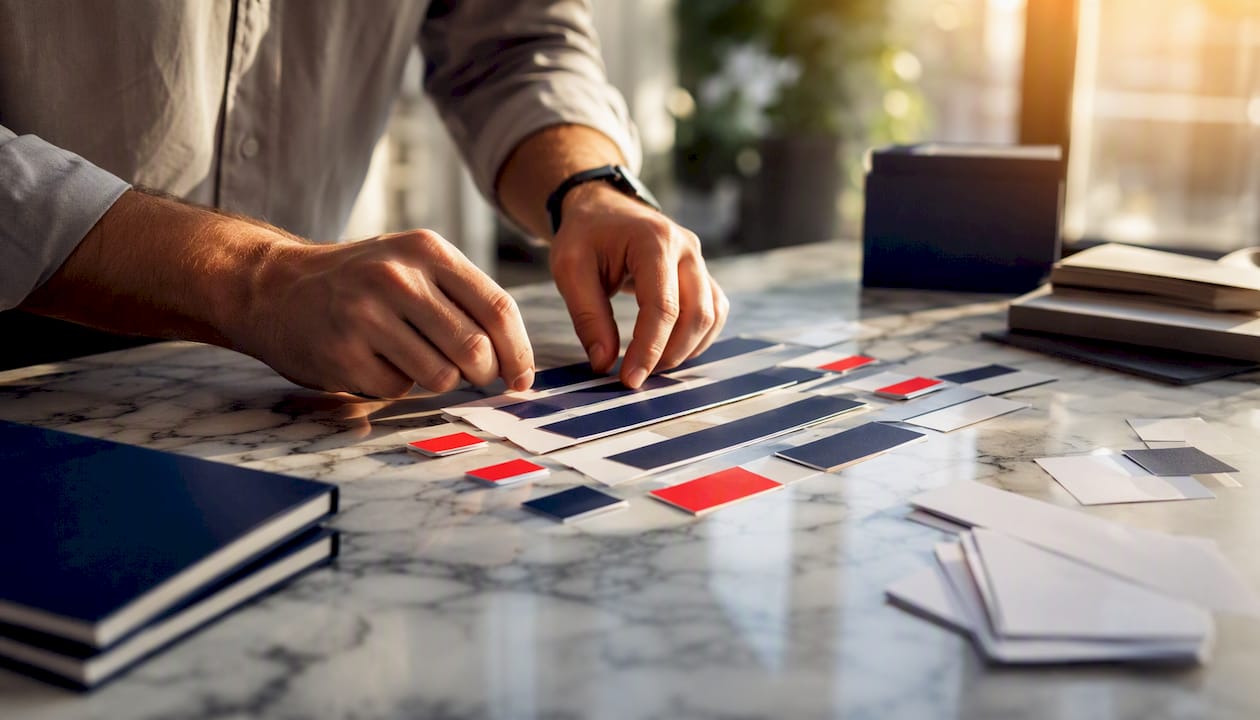Hands adjusting ecommerce feed labels and campaign notes