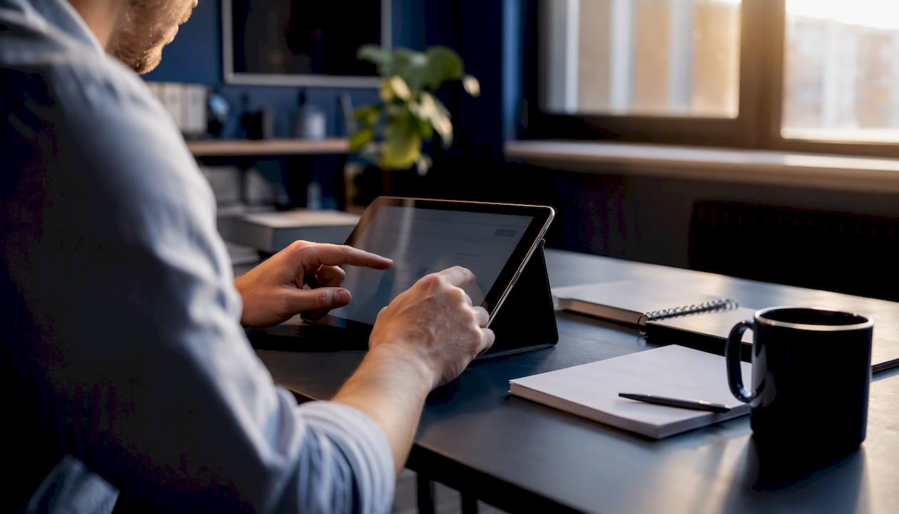 Hands adjusting digital product attributes