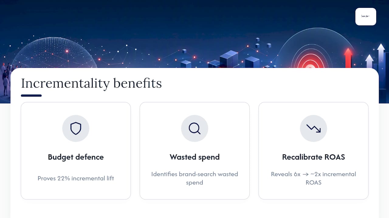 Diagram showing three business cases for incrementality testing