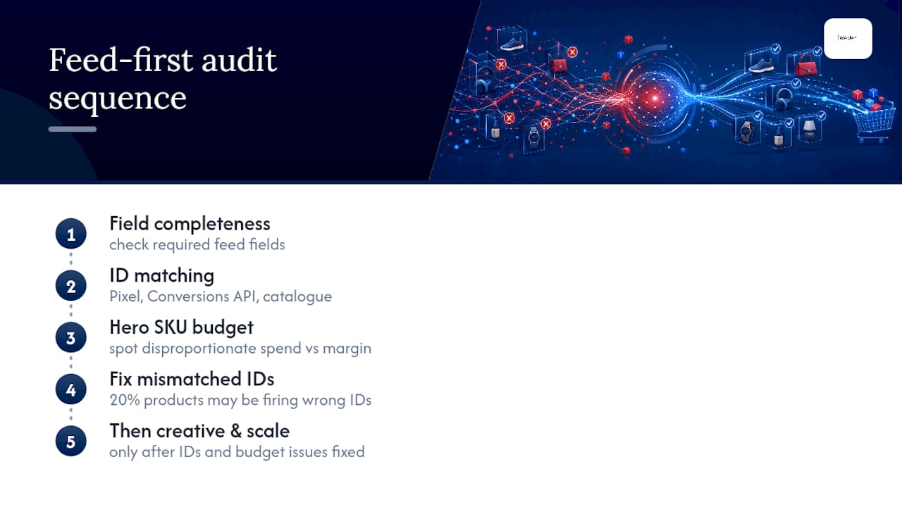 Feed-first catalogue audit priority flow