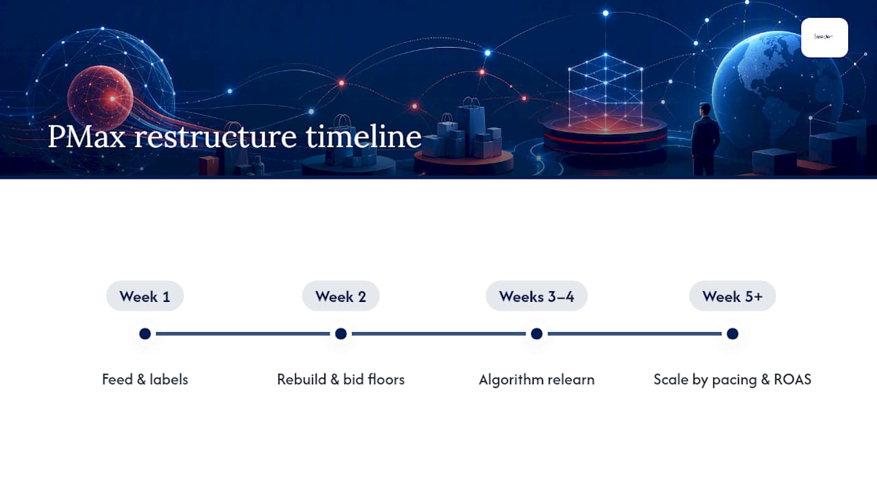 Thirty to sixty day PMax restructuring timeline