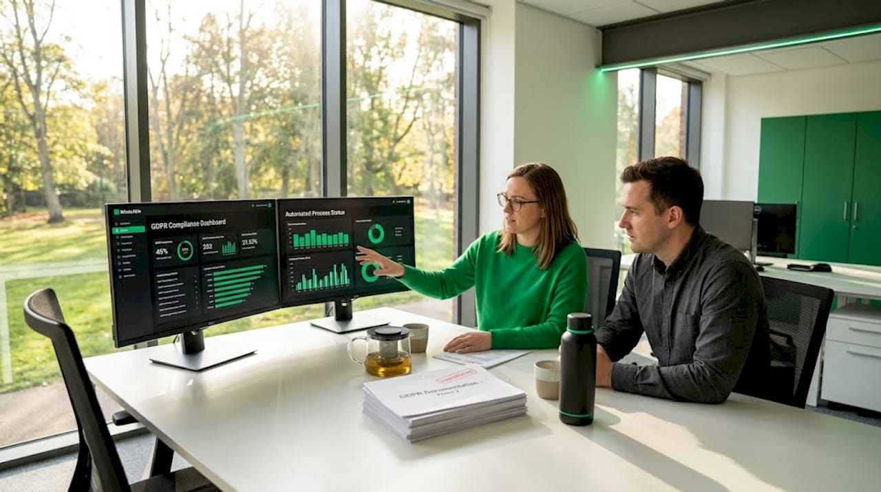 IT team reviewing GDPR automation compliance
