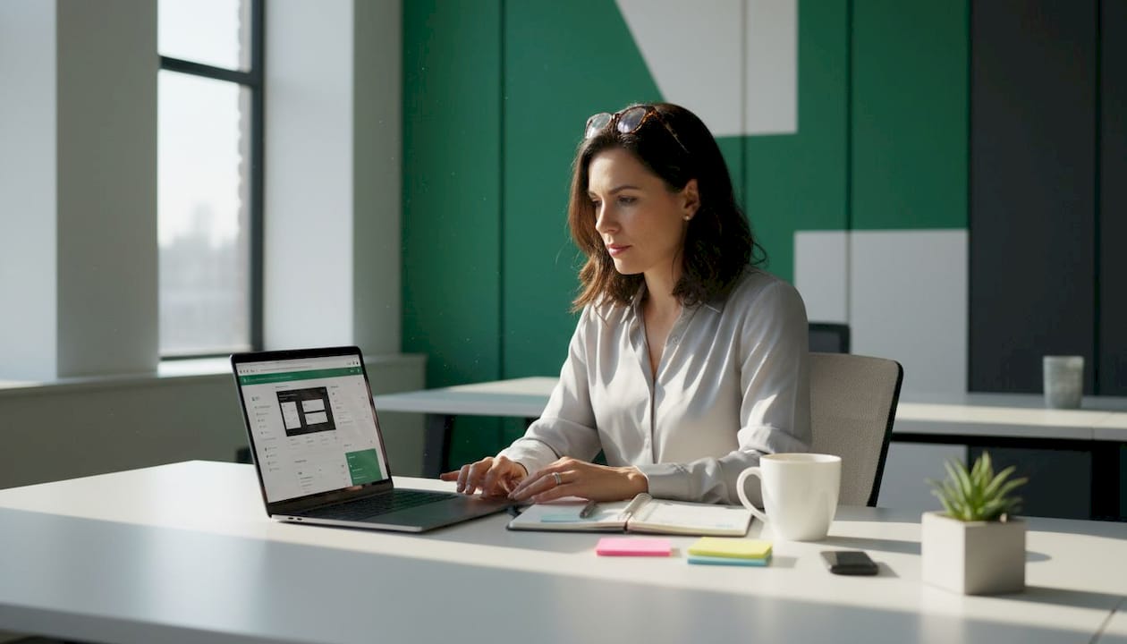 Marketer reviewing automated lead capture flow