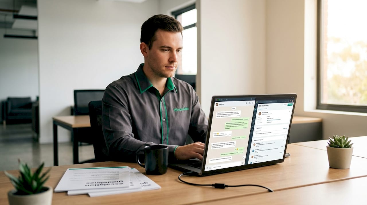 Agent transferring chat context to CRM
