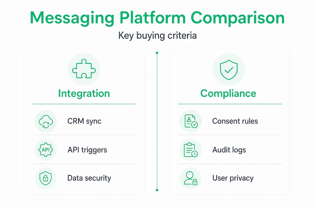 Infographic comparing messaging platforms features