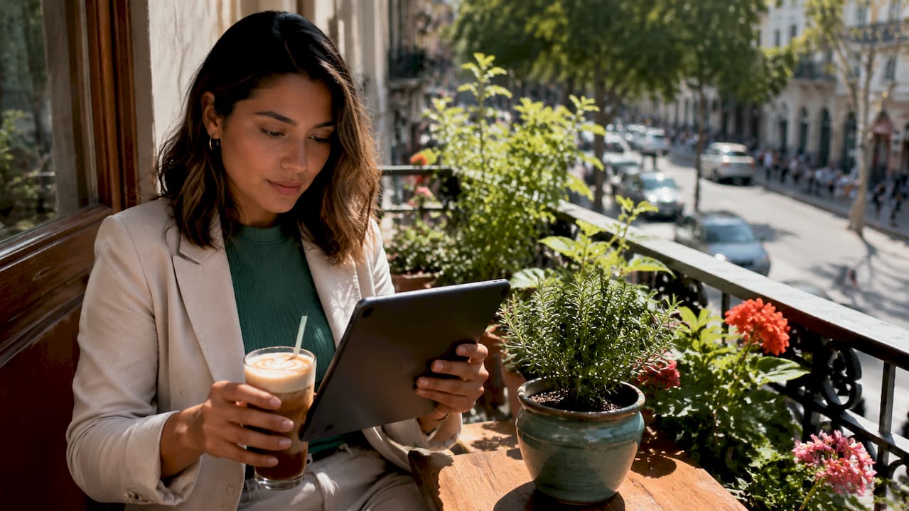 Woman engaging in WhatsApp conversational marketing