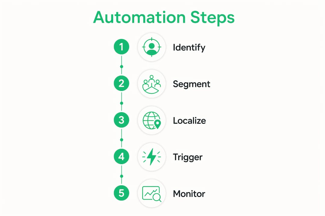 Infographic showing steps of messaging automation process