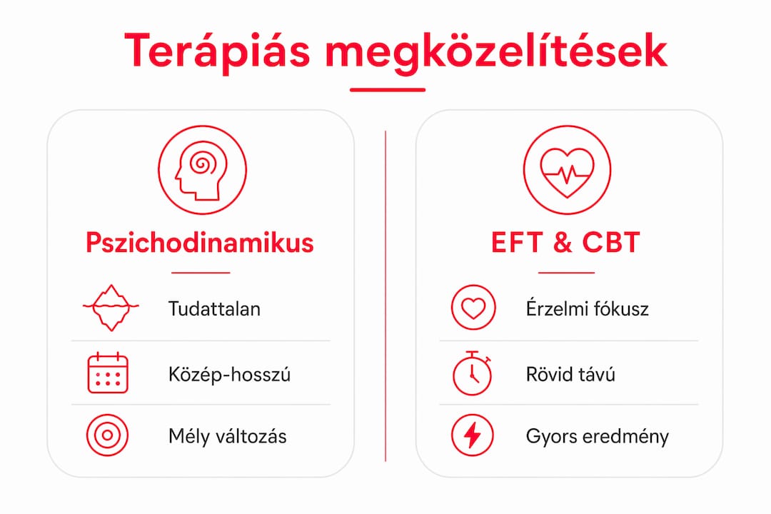 Infografika: hogyan viszonyul a pszichodinamikus terápia más terápiás irányzatokhoz?