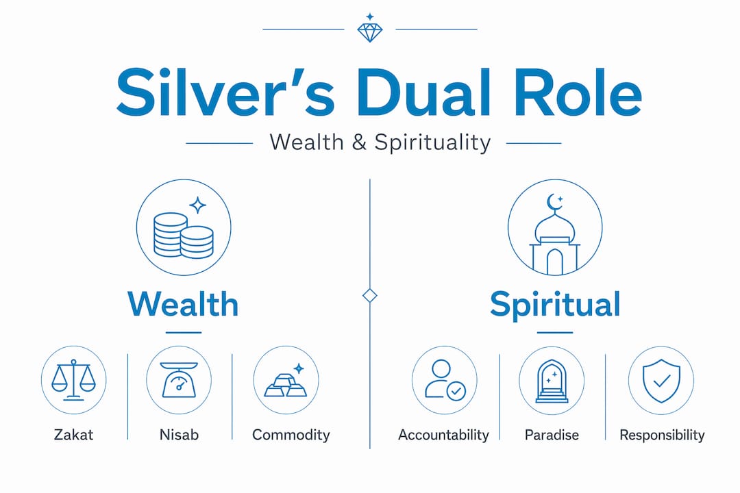 Infographic comparing silver’s wealth and spiritual roles