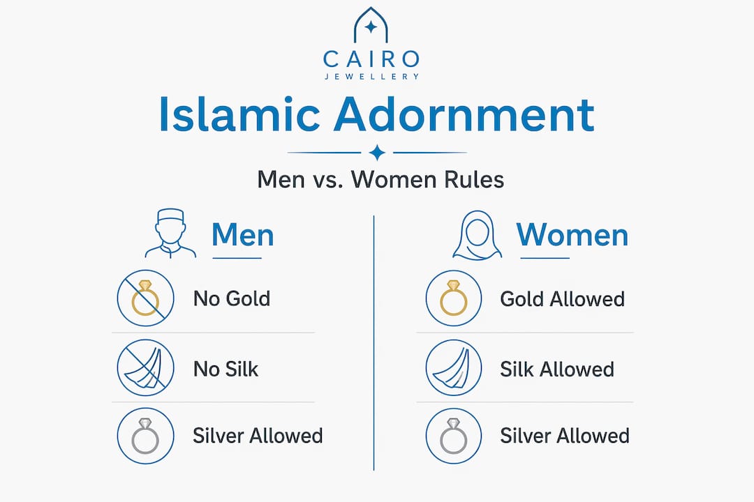 Infographic comparing men and women adornment rules