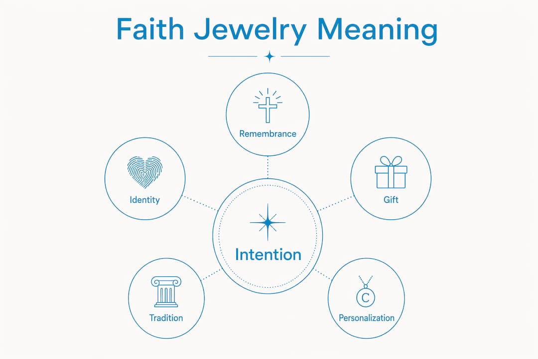 Hierarchy infographic of faith jewelry’s core meanings