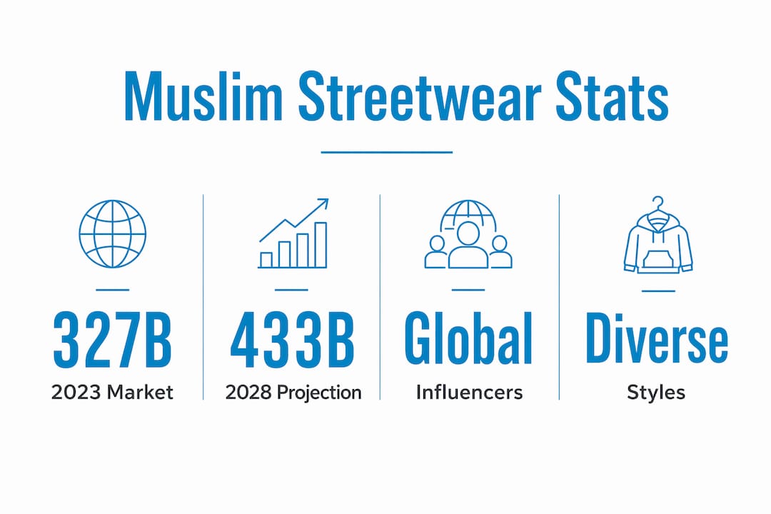 Infographic showing key Muslim streetwear market statistics