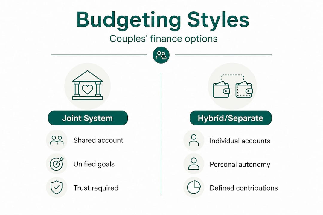 Infographic comparing joint and separate budgeting