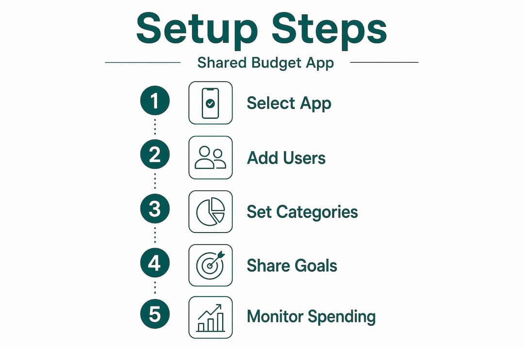 Infographic showing steps to use budget app