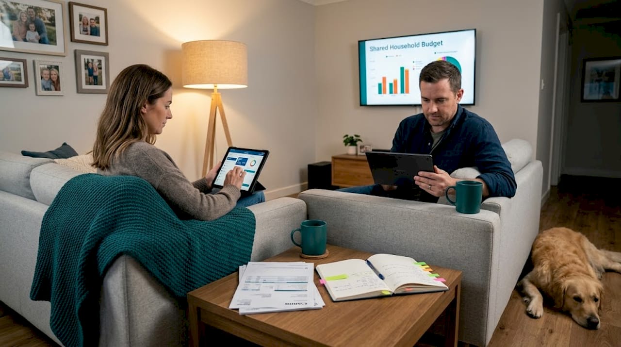 Home scene showing income based expense splitting
