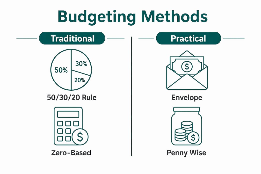 Infographic comparing budgeting methods