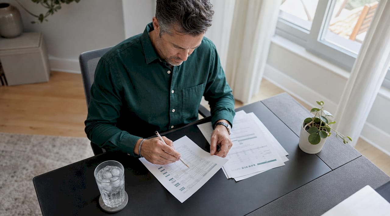 Man reviewing household subscription budget