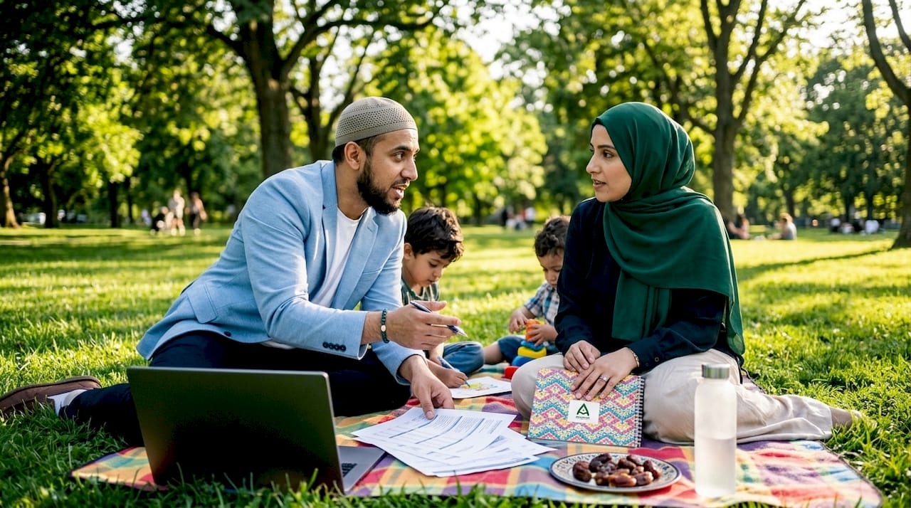 Family planning halal budget at home table