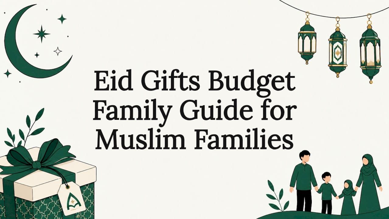 Decorative Eid gift themed title card illustration