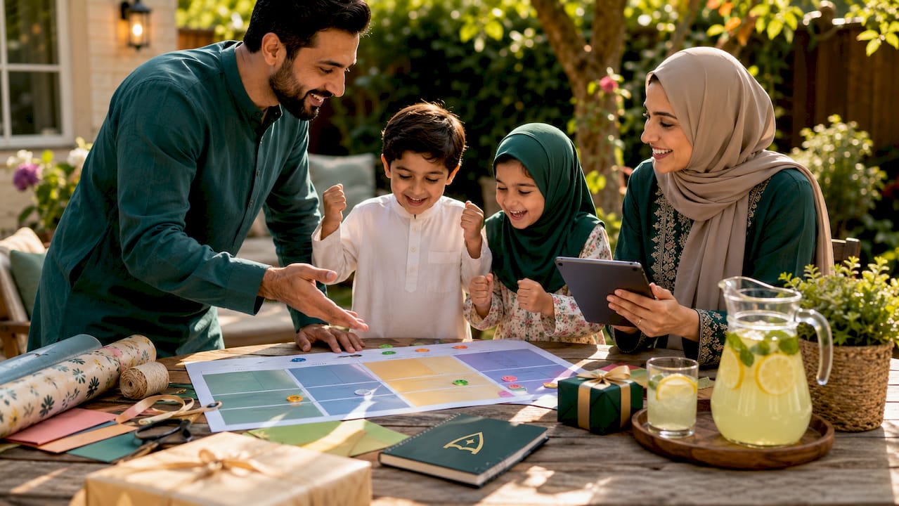 Muslim family planning Eid gift budget together