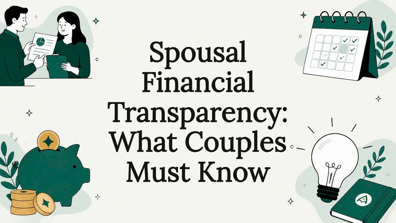 Decorative financial transparency title card illustration