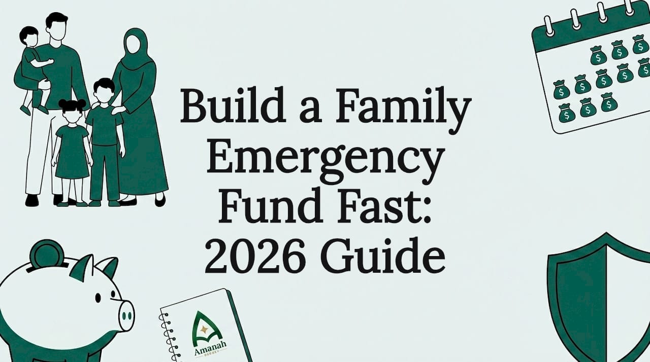 Decorative title card illustration for family emergency fund