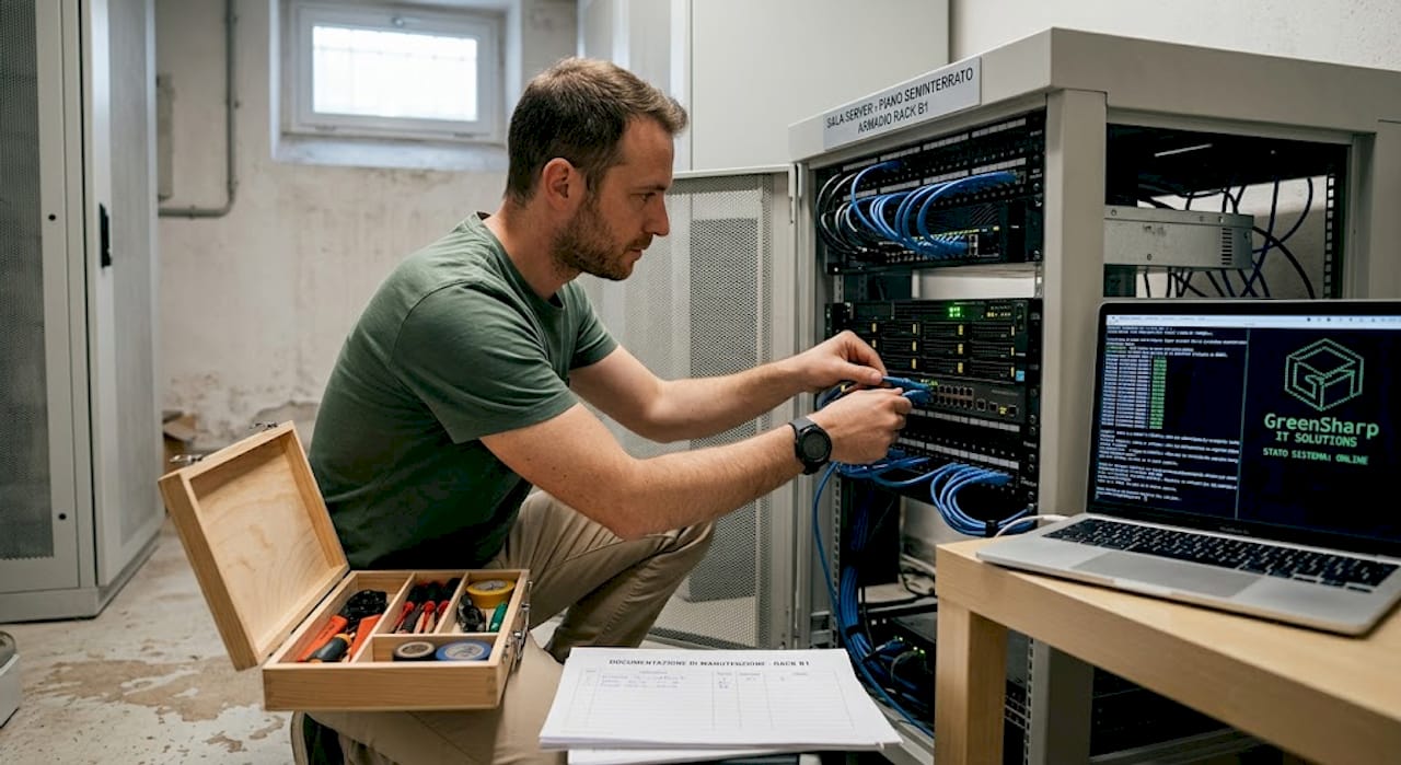 Tecnico informatico responsabile della gestione e manutenzione dell'infrastruttura hardware dei server ERP.