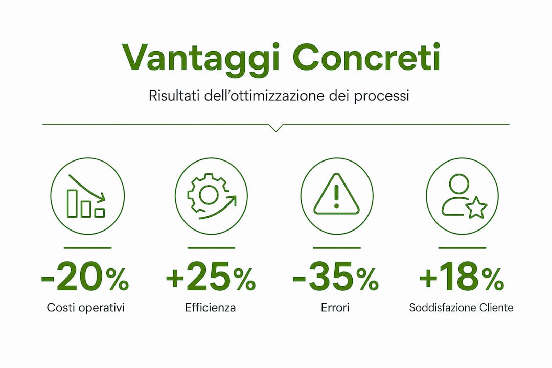 Infografica: i principali benefici della gestione ottimizzata dei processi