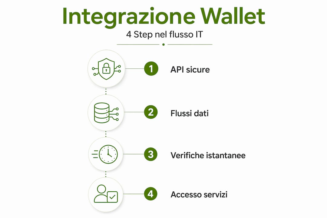 Infografica sull’integrazione del business wallet nei processi aziendali