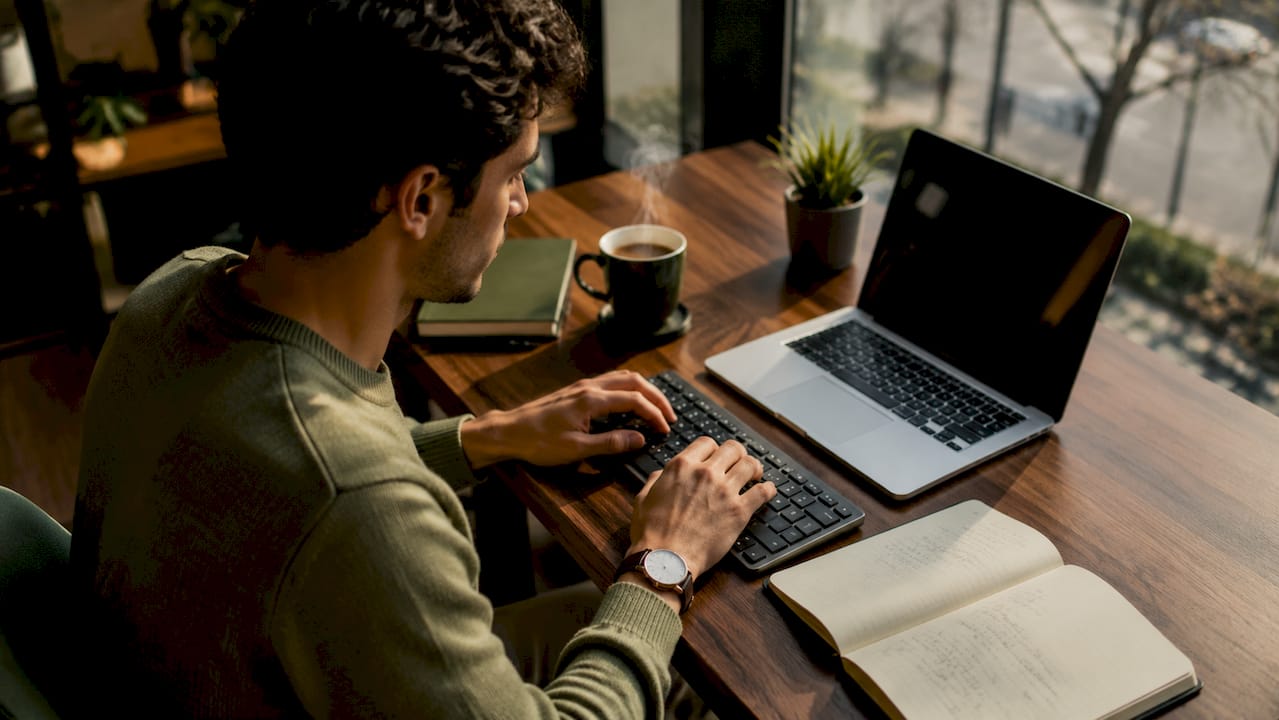 Dettaglio di mani che scrivono codice al computer