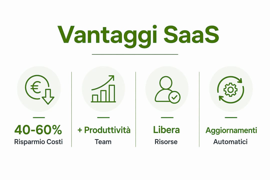 Scopri, in un'infografica, i principali vantaggi delle soluzioni SaaS