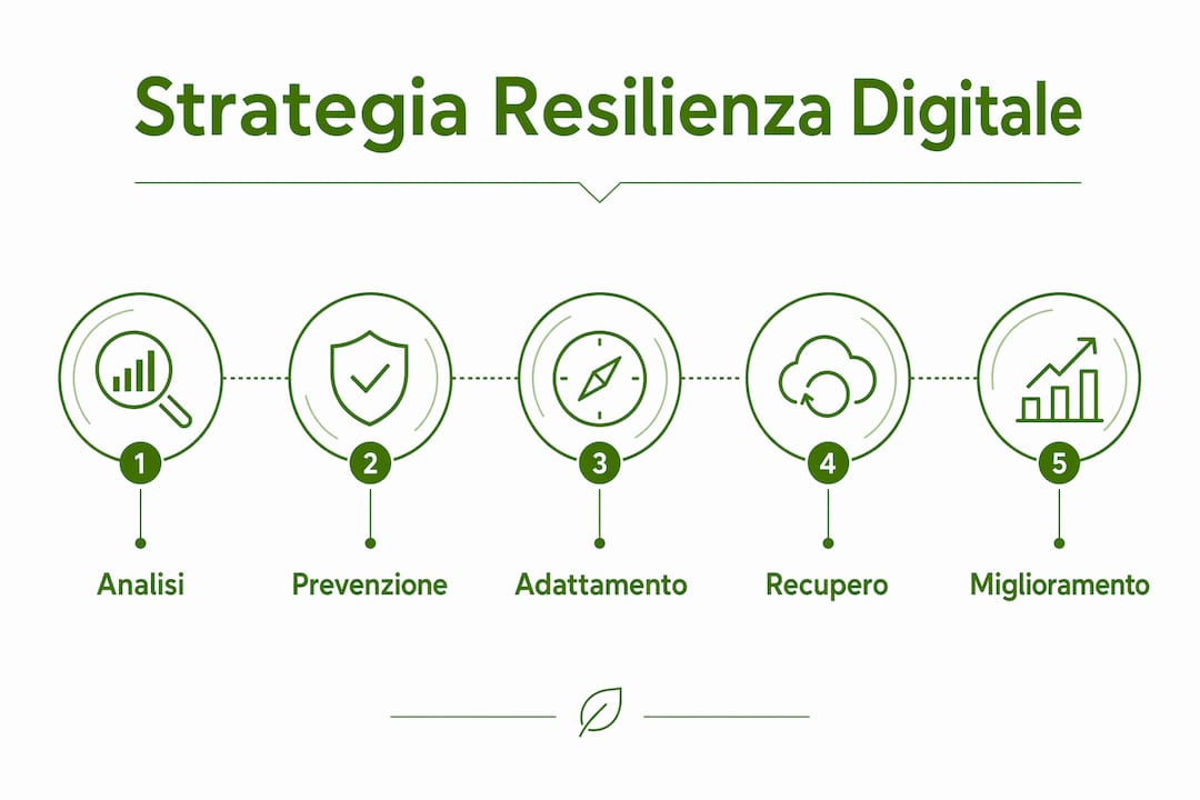 Infografica: le tappe fondamentali per costruire una strategia di resilienza digitale