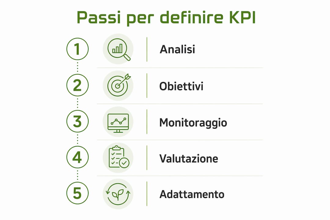 Schema visivo in verticale per individuare i KPI del lavoro agile
