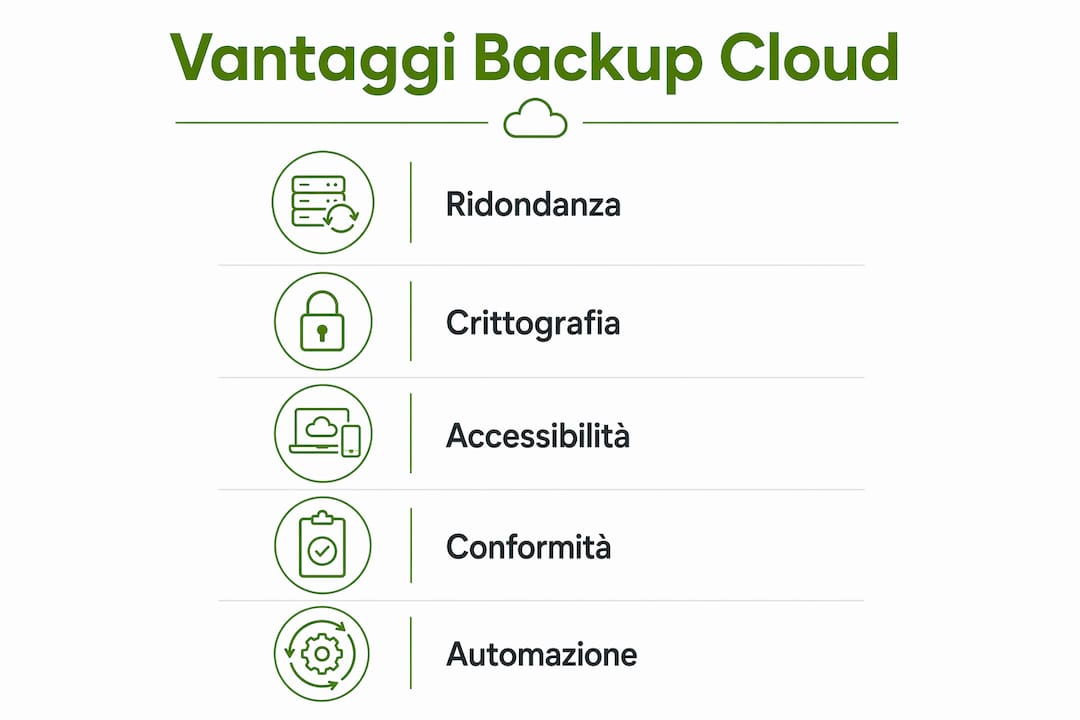 Infografica: tutti i vantaggi del backup in cloud per le aziende – scopri i punti essenziali