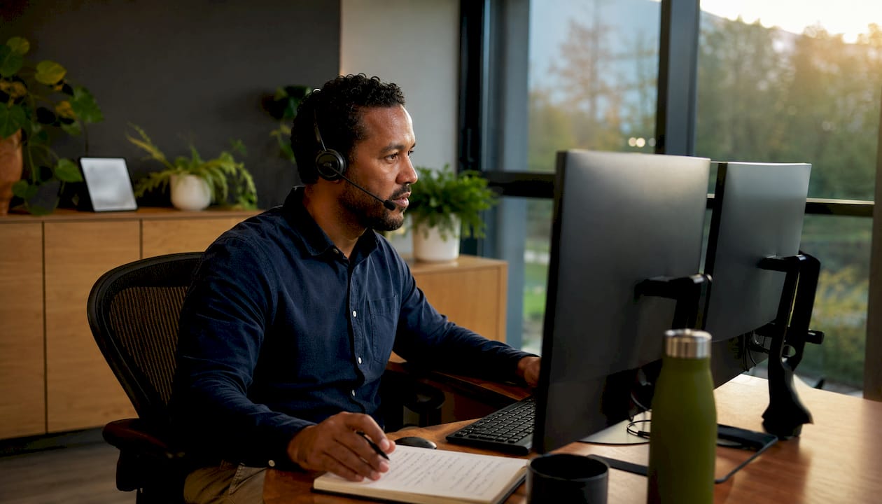 L’operatore del call center si occupa di assistere i clienti e risolvere le loro richieste.