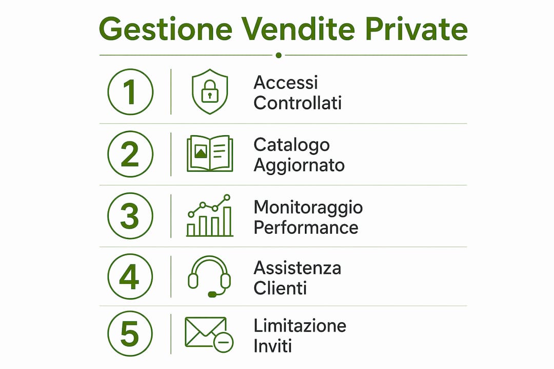 Infografica: le fasi essenziali per organizzare e gestire al meglio le vendite private