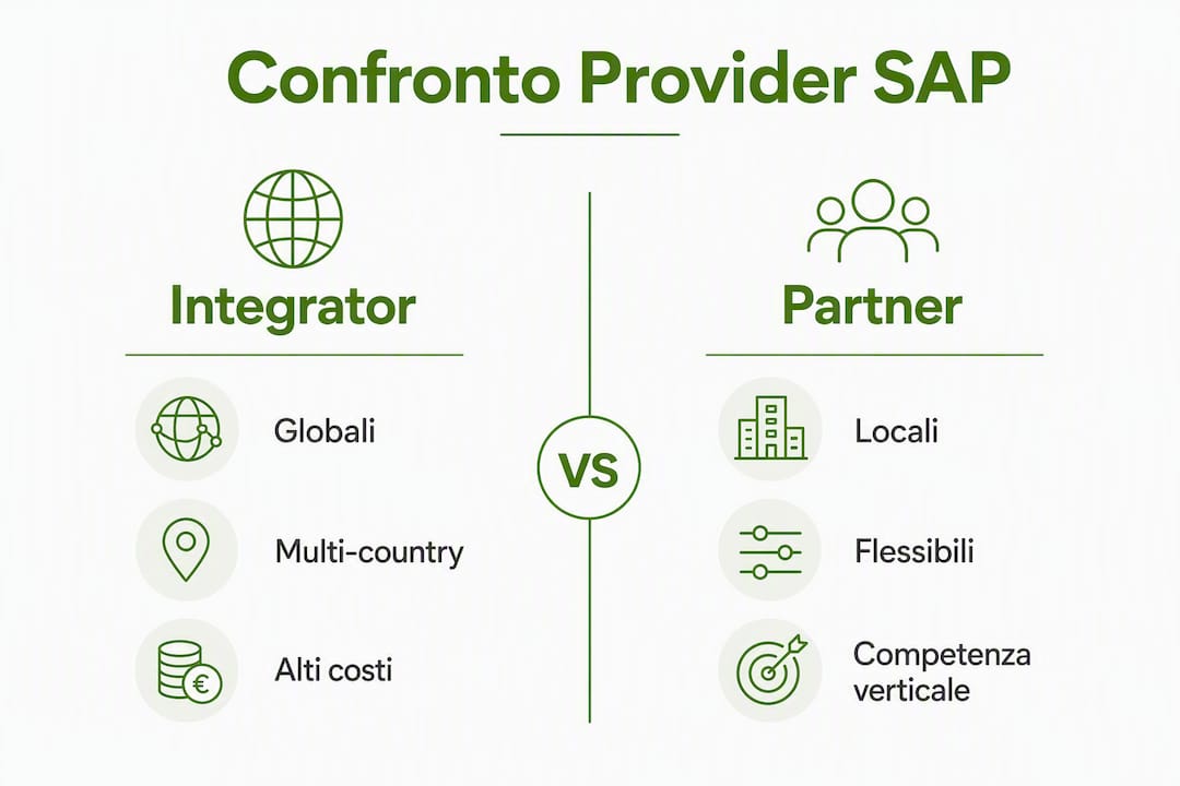 Infografica: confronto tra fornitori SAP internazionali e nazionali