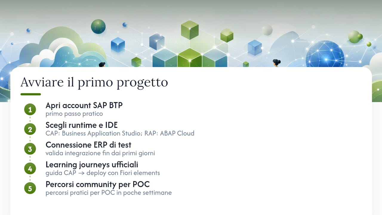 Da dove iniziare con il primo progetto di estensione su BTP — overview diagram