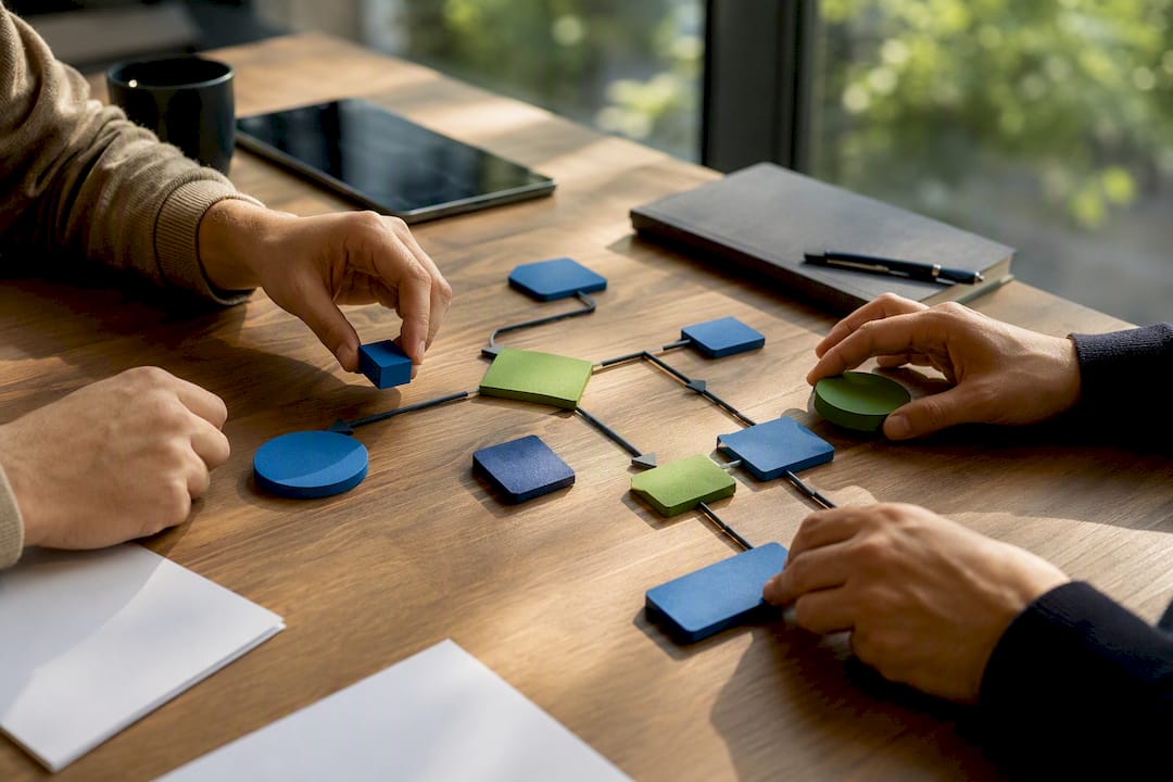 Mani che personalizzano i modelli di processi formativi ERP