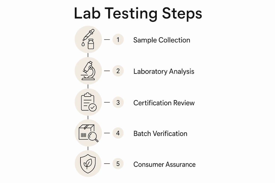 Infographic outlining lab testing process steps