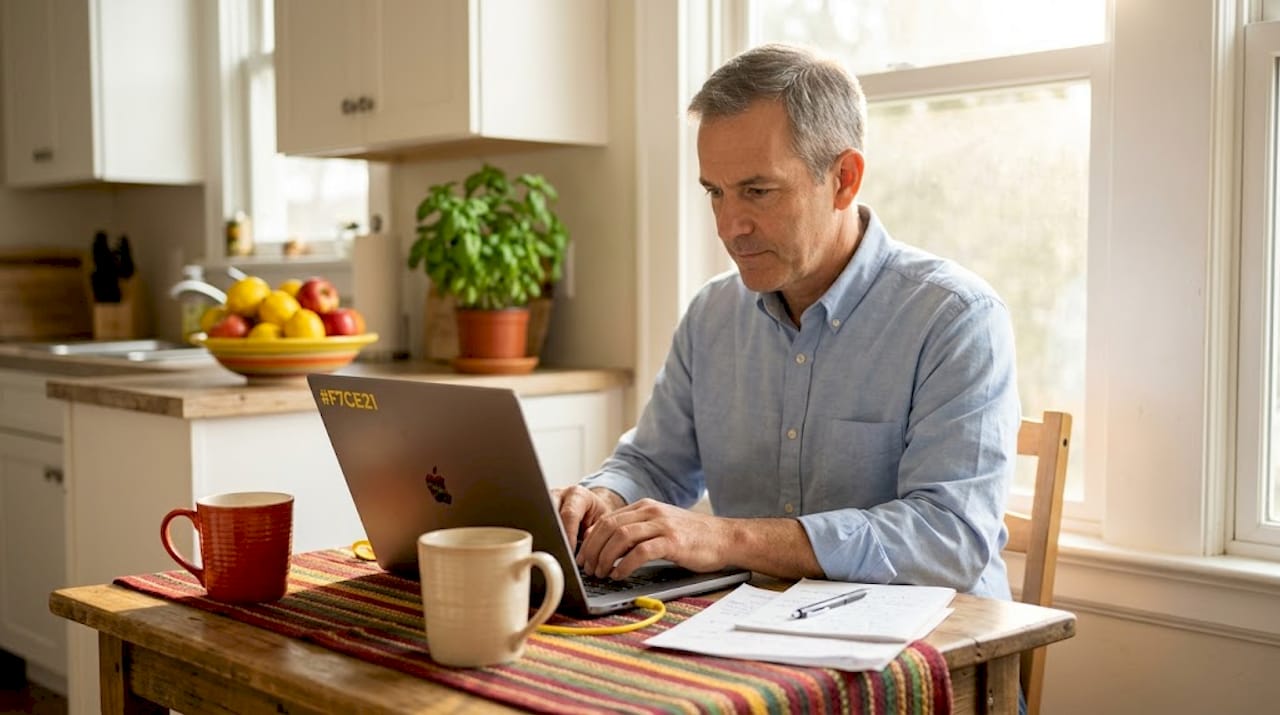 Man joins online peer support discussion