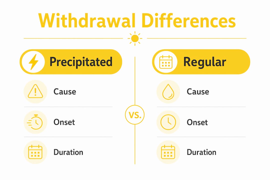 Infographic comparing precipitated and regular withdrawal